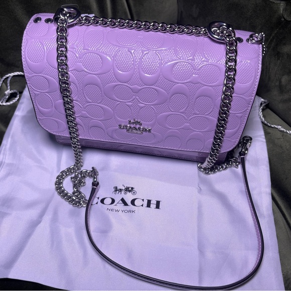 Coach Handbags - NWT Coach Klare Crossbody Lilac Embossed Signature Chain Shoulder Bag